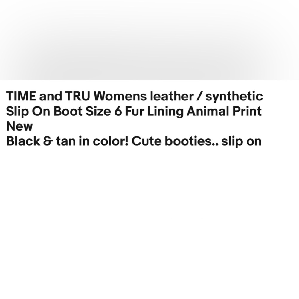 TIME and TRU Womens Leathers UpperSlip On Boot Size 6 Animal Print New - Picture 8 of 8